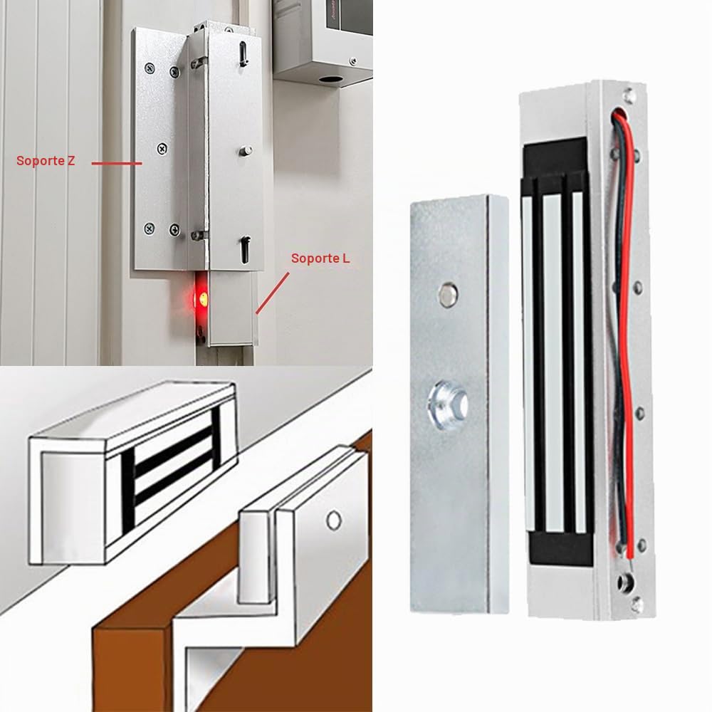 Cerradura magnética electromagnética de una Sola Puerta 180 kg (350 LB) con Soporte ZL DC12V Retención de Cerradura eléctrica NC a Prueba de fallas para Sistemas de Control de Acceso