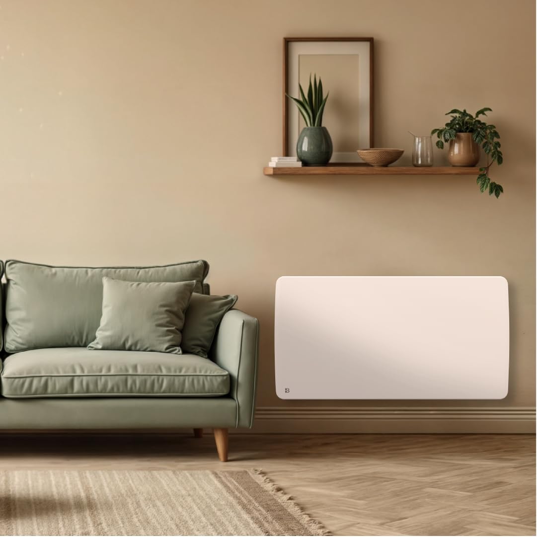 BESTHERM - Radiador eléctrico de inercia seca de cerámica fija 2000W Bestherm ARIA horizontal blanco