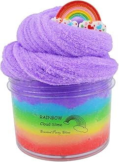 ICHICHIRainbow Cloud Slime,Non-Sticky and Super Soft Scented Slime,Stress Relief Toy