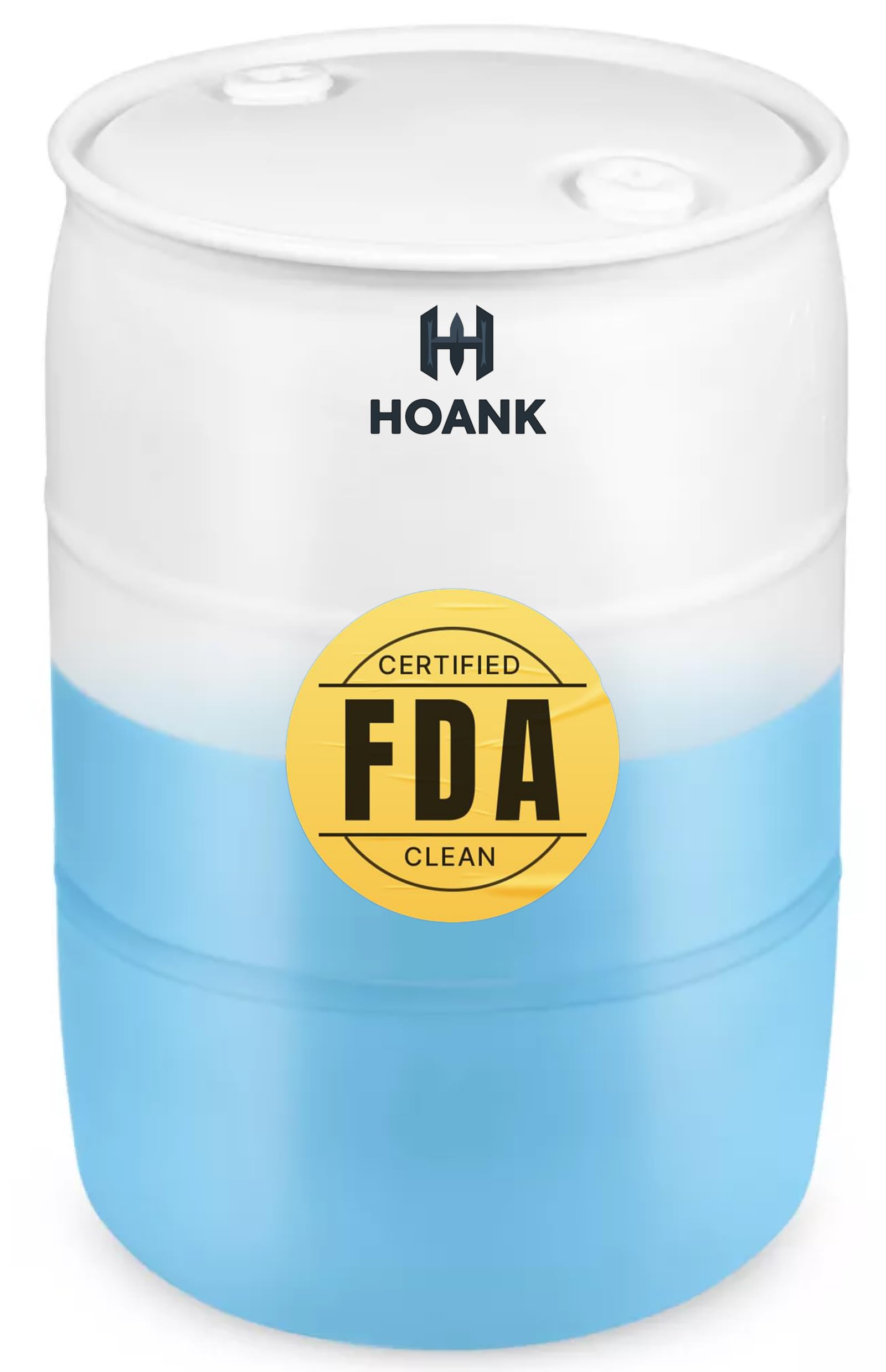 55 Gallon Water Storage Barrel, BPA Free, Emergency Water Supply - Eco Friendly - Made in USA (TRANSLUCENT WHITE)