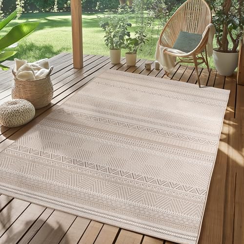 SIMPEX Alfombra de Exterior Beige 140x200 cm, para la Cocina, el ...