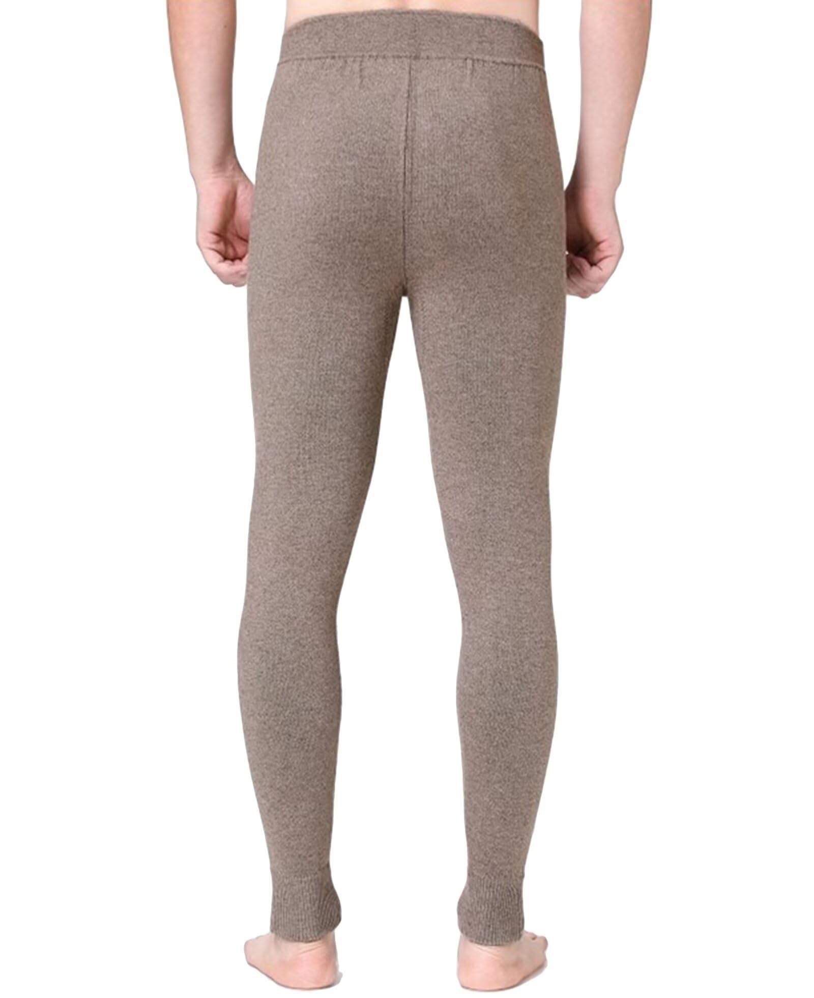 Men's Thermal Underwear Bottoms Long Johns 100% Cashmere Leggings Warm Running Hiking Ski Trouser