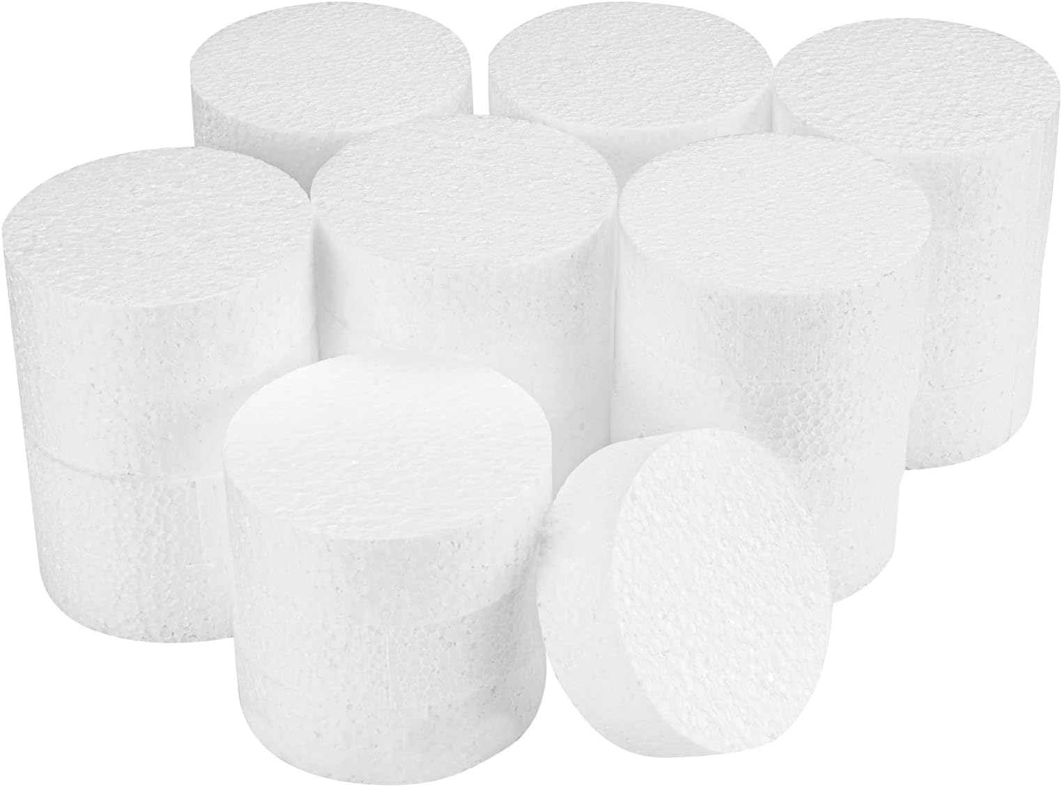 FFchuanhe 3 Inch 28-Pack Foam Circles for Crafts (1" Thick), Polystyrene Round Foam Disc for DIY Projects, Cakes and Decorations, Sculpture, Modeling, Arts and Crafts Supplies.(White)