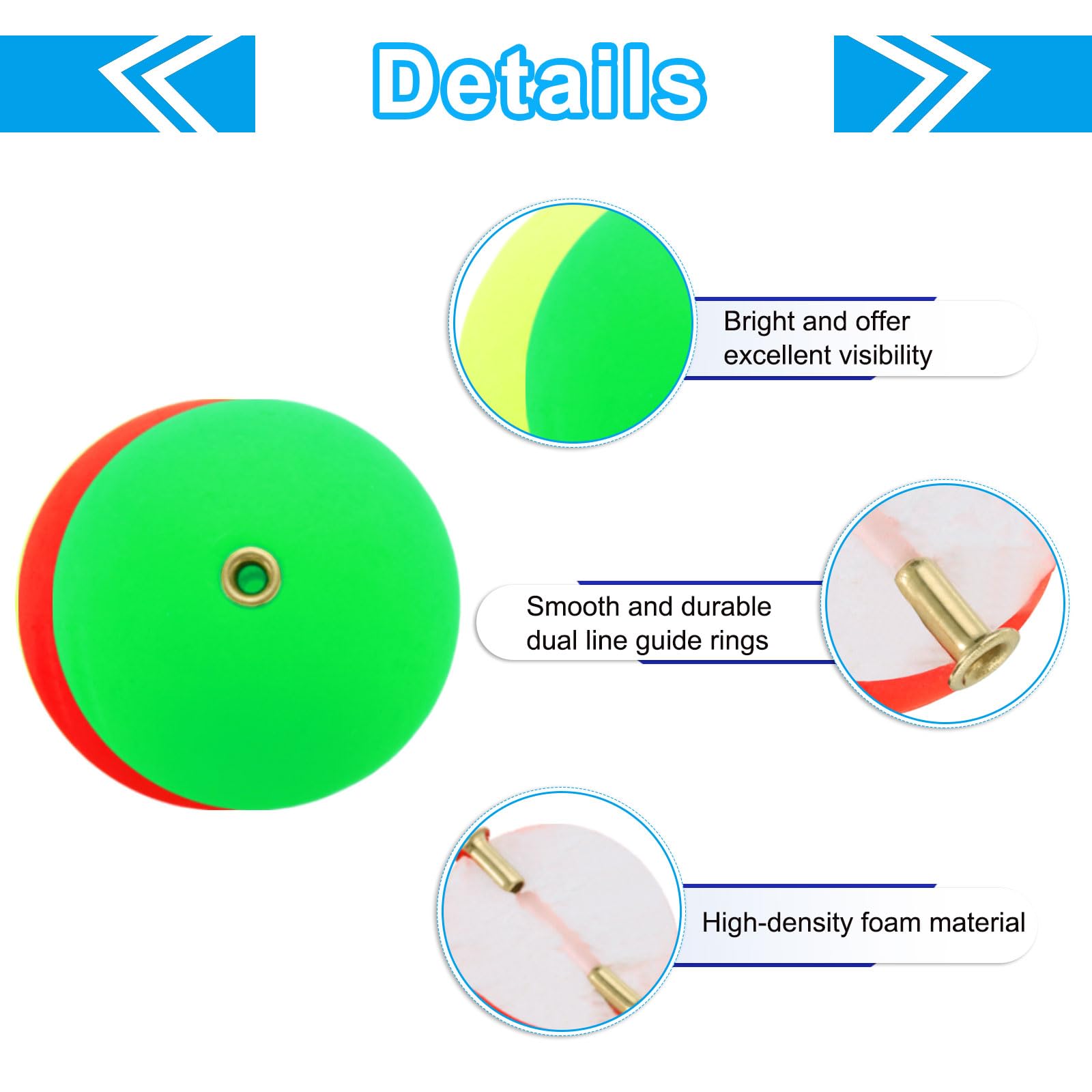 PATIKIL Fishing Bobber 36mm/1.4 Inch Dia, 12 Pack Slip Foam Floats Buoy Rig Stoppers for Crappie Trout Bass Fishing Red,Green - Image 3
