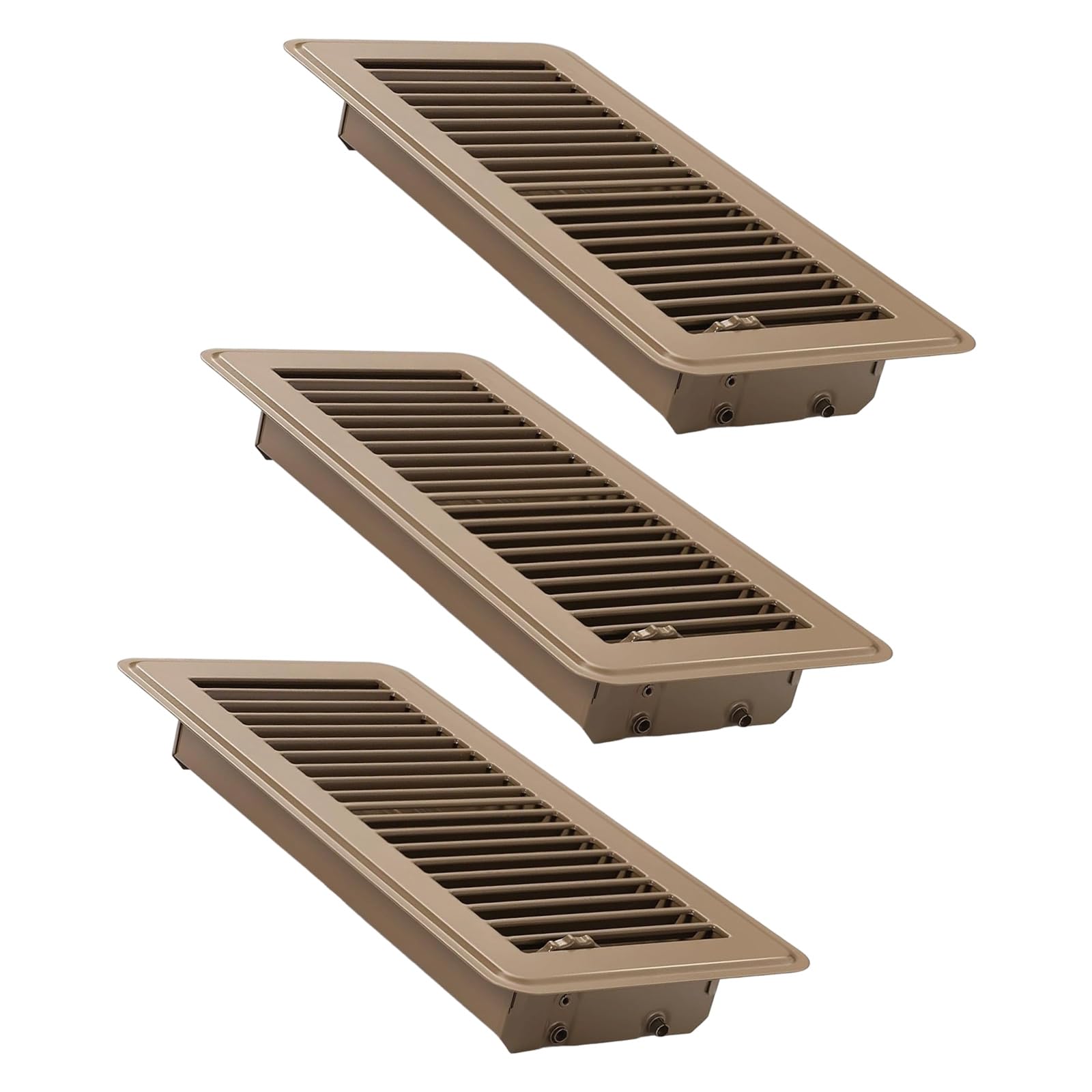 3 Section 4x10 Inch Metal Floor Register Cover Durable Attractive Design Aluminum Alloy HVAC Ventilation Grate for Wall and Ceiling