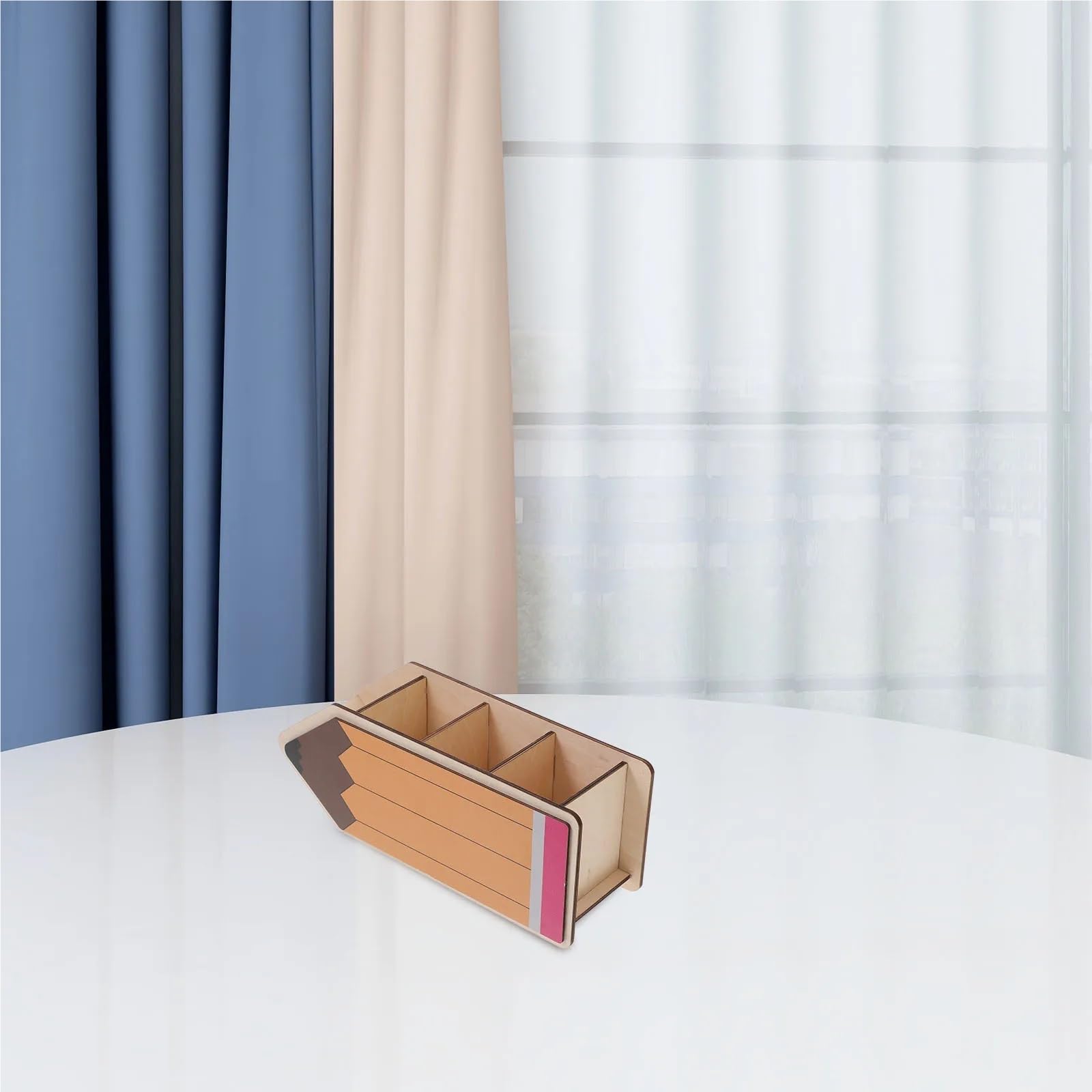 Pot à Crayons en Bois en Forme de Crayon, Organiseur de Bureau, boîte de Rangement pour stylos, marqueurs, école, Bureau pour Crayons