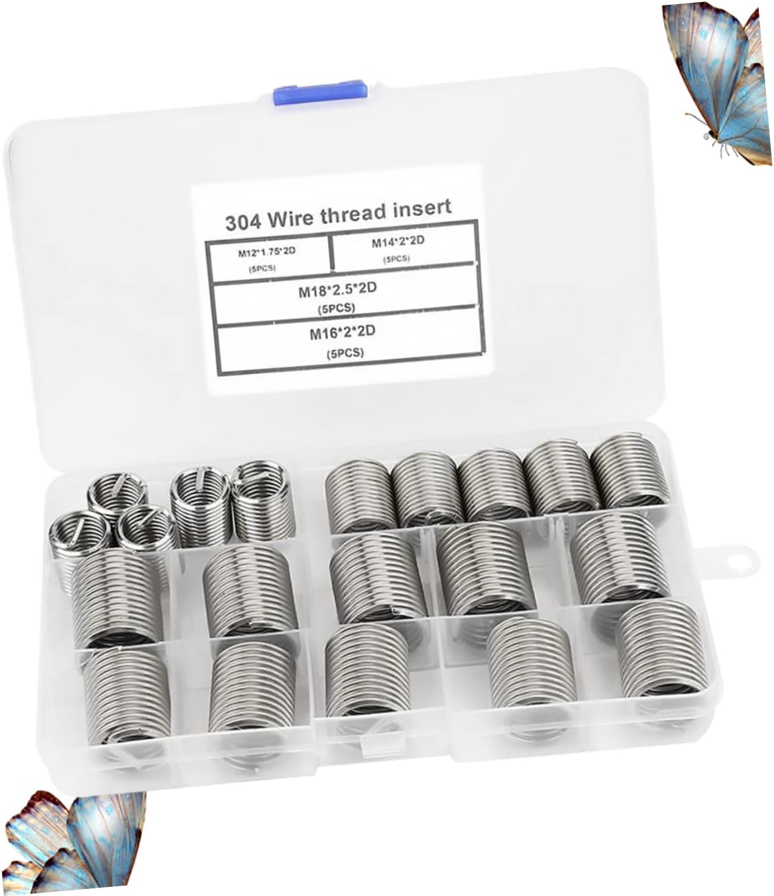 20pcs Stainless Steel Screw Thread Repair Kit Inserts for Ceramics Easy to Install Thread Fixing Tools