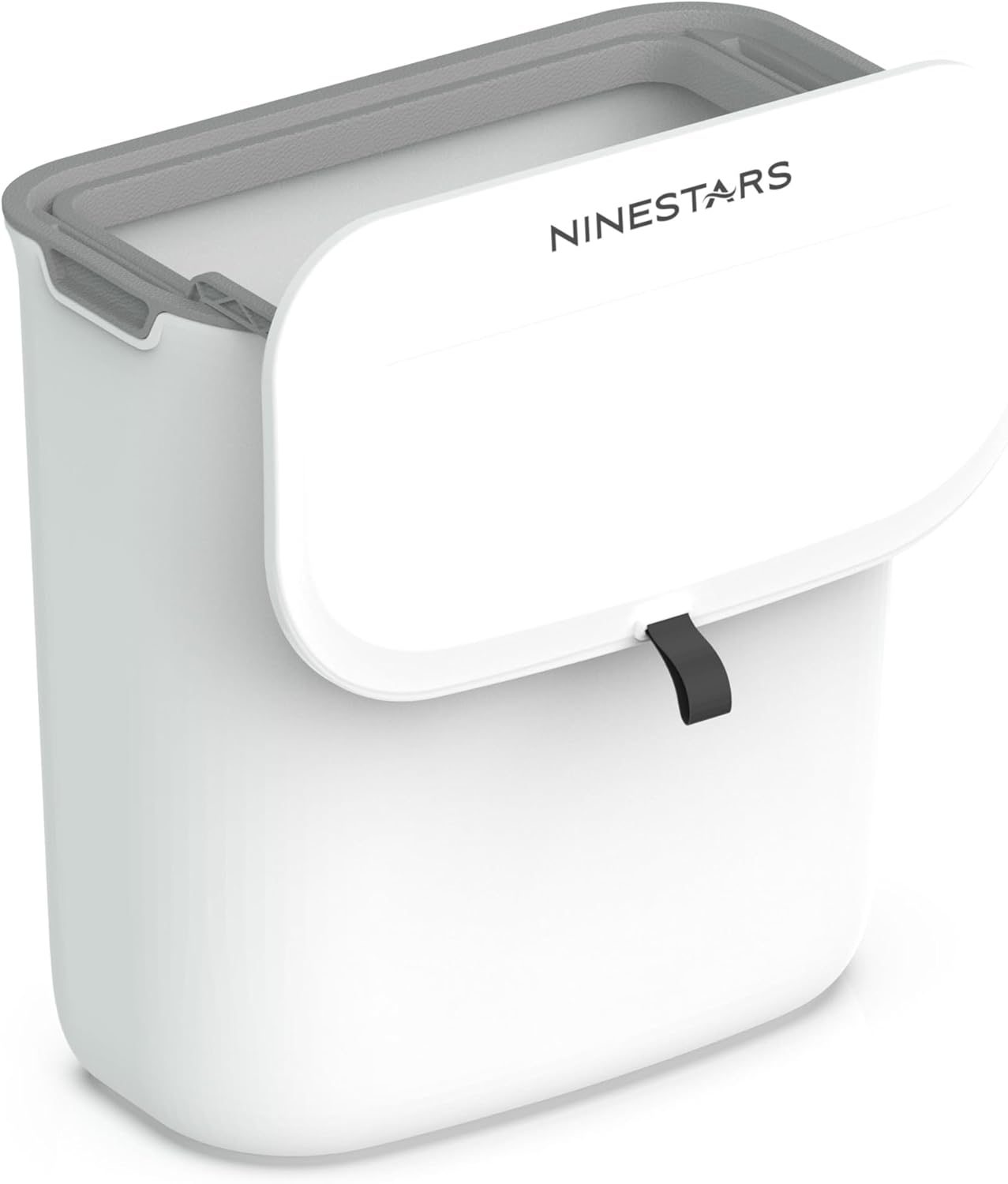 Ninestars Kitchen Compost Bin 1.8 Gallon – White Plastic – Indoor Compost Bins