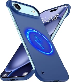 GRECAZO Magnetic Slim Frameless Case for iPhone Air, Blue