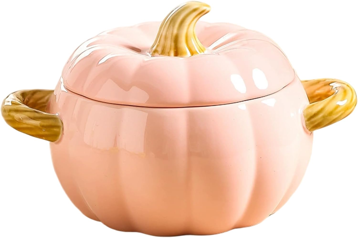 Large Pumpkin Dutch Ovens|Pumpkin Dutch Oven Pot with Lid & Handle, 1.7L Non-Stick Ceramic Oven, Even Heating Kitchen Pot for Stew Soup