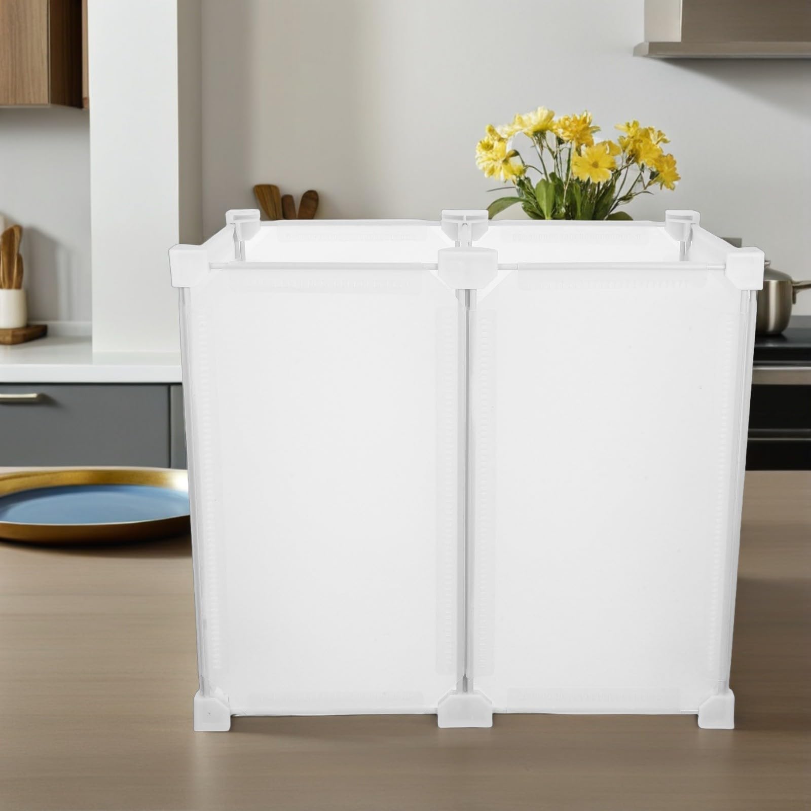 GALPADA Organizzatore per Congelatore Profondo in Plastica Bianca Divisori, Ripiani Resistenti in ABS e Pp per Conservazione Alimenti Ordinata in Freezer e Frigoriferi
