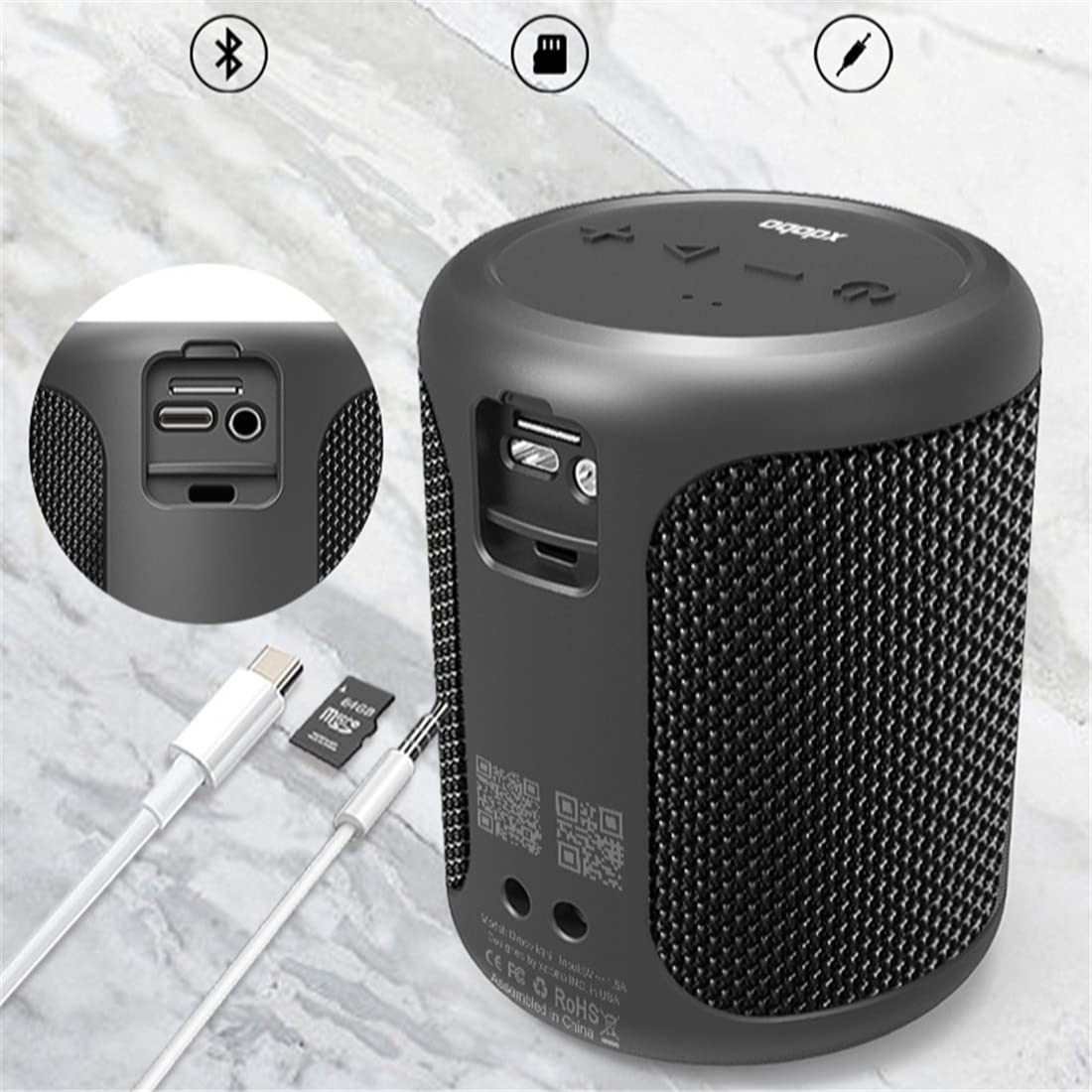 Altoparlante Bluetooth, Altoparlanti Wireless Portatili, Altoparlante Wireless Impermeabile IPX6, Stereo Rumoroso, Bassi in Piena Espansione, 24 Ore di Gioco per Casa, Festa