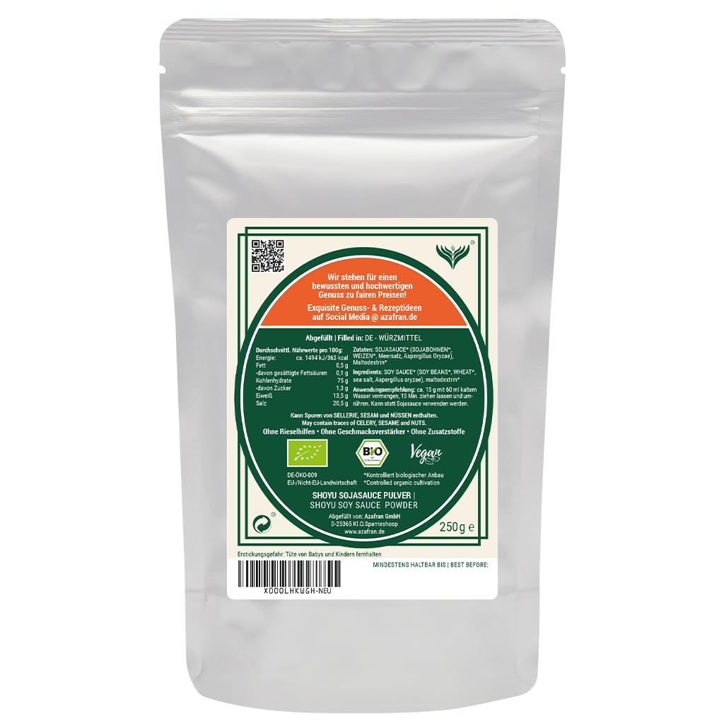 Azafran BIO Shoyu Pulver, Sojasauce getrocknet, Umami Würzmittel für Soja Sauce 1kg