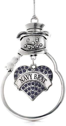 Miniatura 164 de Inspired Silver - Adorno Colombia Charm - Adorno de muñeco de nieve con forma de corazón de plata pavé con joyas de circonita cúbica