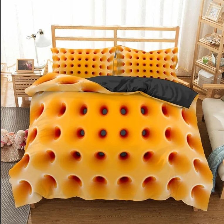 Housse de Couette 240 x 260 cm Parure de Lit Microfiber Jaune Chambre