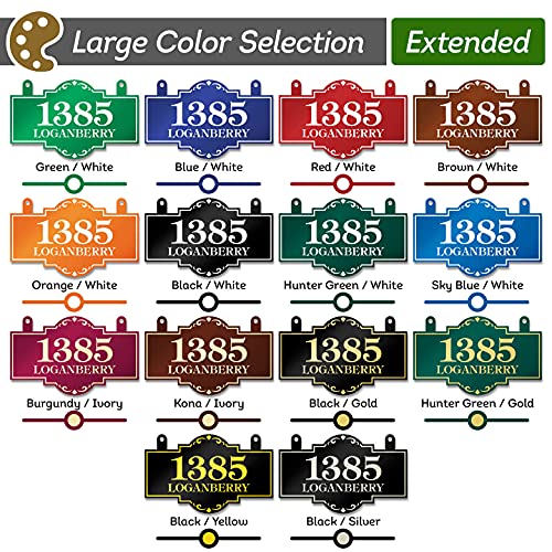 Hanging Address Sign, House Address Plaque, Indoor/Outdoor Use, 8X13 Inch, 22 Colors, Reflective Option, Usa Made By My Sign Center (Florence) #TOP3