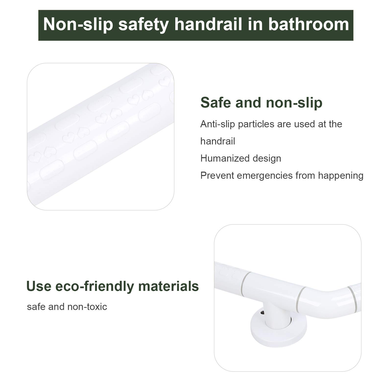 Barandilla de baño para el hogar, barra de agarre antideslizante de seguridad de acero inoxidable para personas mayores