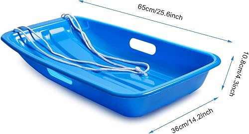 Miniatura 58 de AGPTEK Trineo de nieve duradero de 35/47 pulgadas para niños, niñas y adultos, con asas integradas y cuerda de tracción