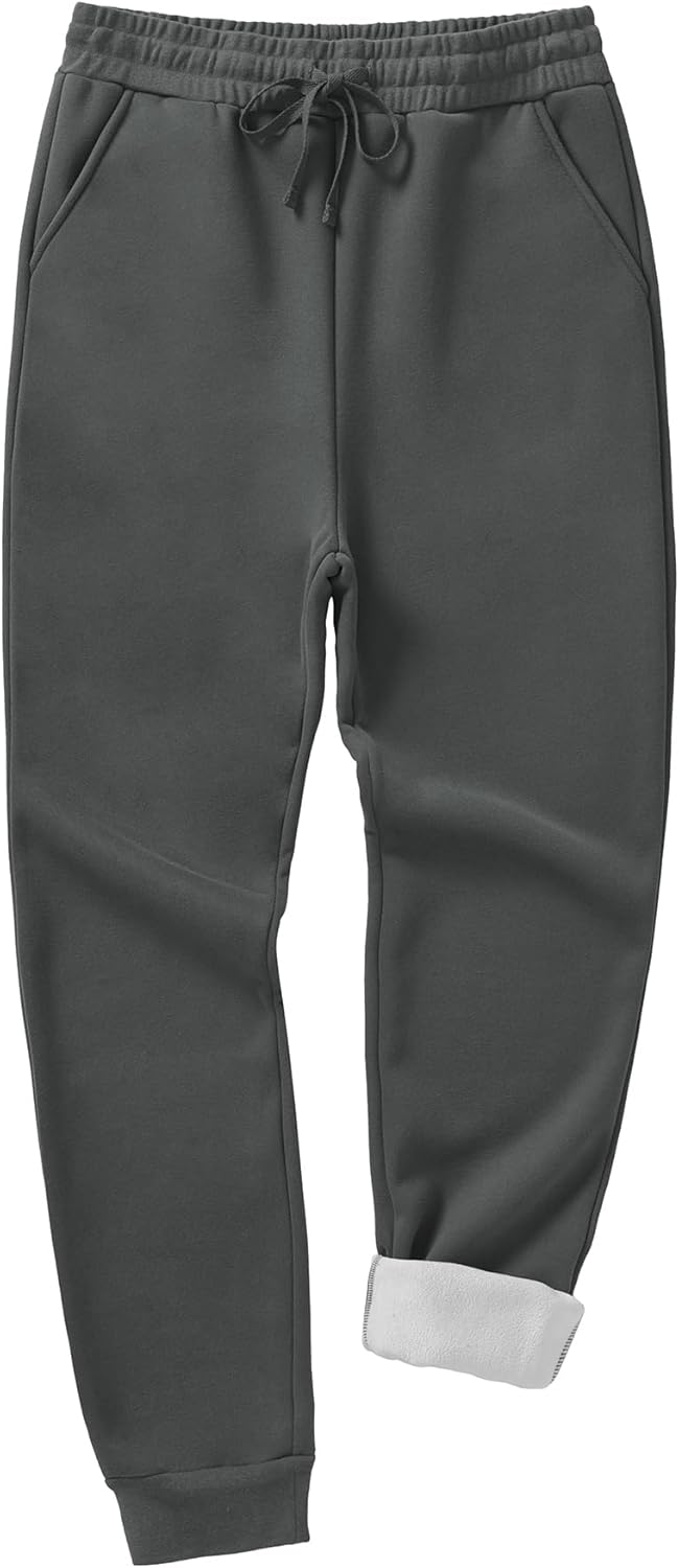 Weintee Men's 36" Inseam Tall Fleece Sweatpants Sherpa Lined Pants Long Joggers