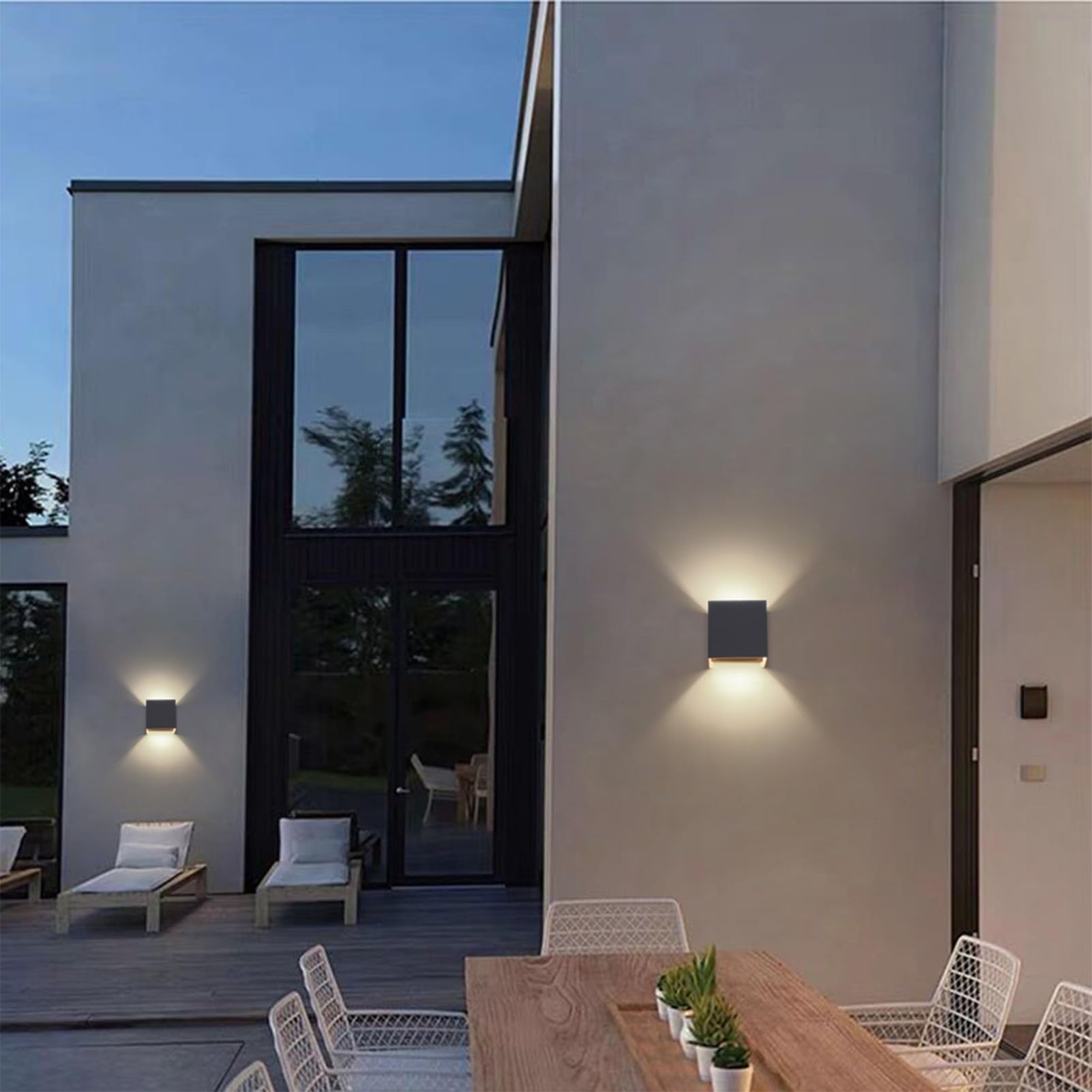 Klighten 4 Pezzi Lampada da Parete Esterno/Interno Moderno Up Down, Applique da Parete 9W con Lampadina G9 Sostituibile, Applique da Esterno IP54 Impermeabile, Bianco Neutro 4000K, Antracite Ral 7016