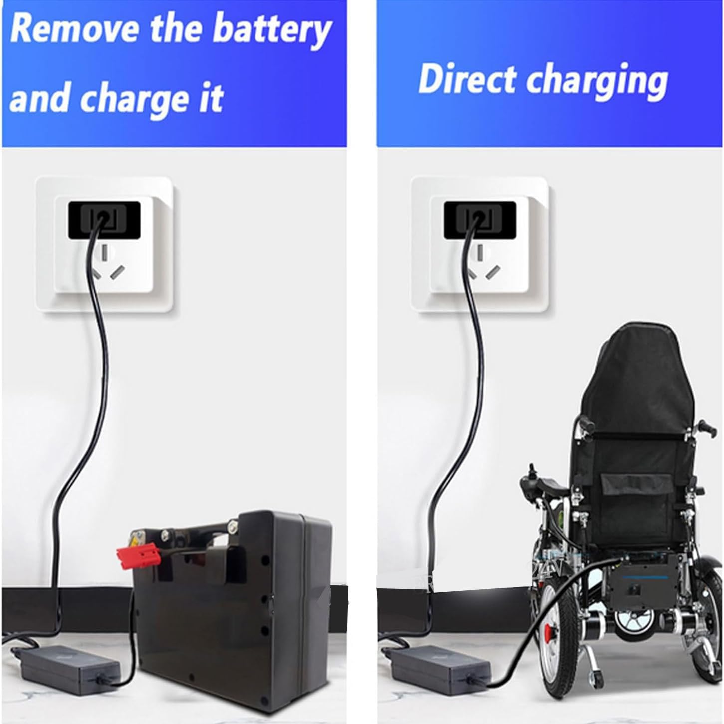 Batería de Litio para Silla de Ruedas eléctrica de 24 V, 12 Ah, 15 Ah, 18 Ah, 20 Ah, 25 Ah, 30 Ah, 35 Ah y 40 Ah, con Cargador de 29,4 V y Enchufe Anderson, 12 Ah