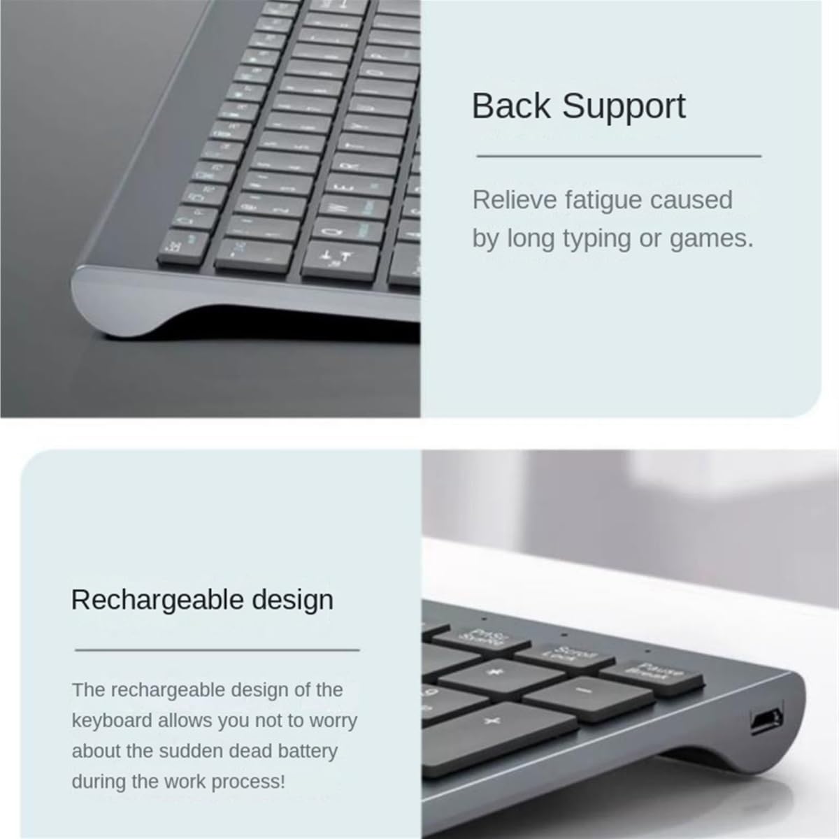 Klawiatura i Mysz do Gier, Zestaw Klawiatury I Myszy O Ergonomicznej Konstrukcji Podłącz I Graj Do Gier Biurowych Wodoszczelna Klawiatura i Mysz(White)