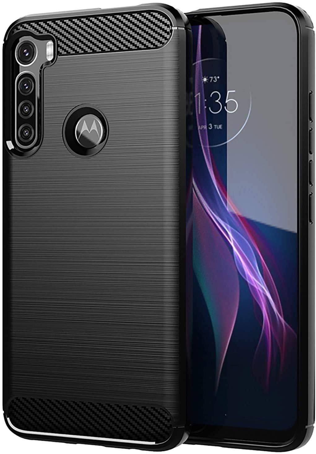 PrimeLike Shockproof Hybrid Soft TPU Carbon Fiber Texture Back Cover for Moto One Fusion Plus - Black (B08XZGW8V2) Amazon Price History, Amazon Price Tracker