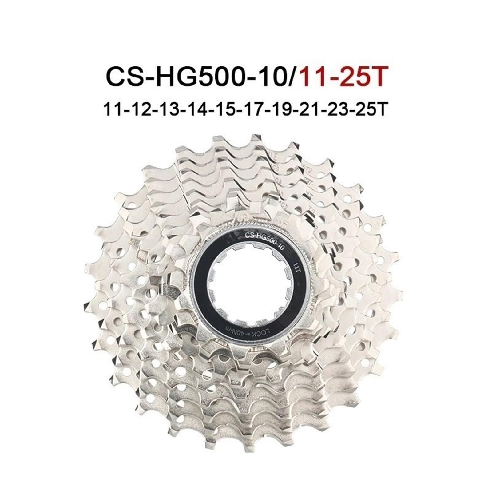 Compatible con Piñón De Cassette Bicicleta Shimano CS-HG500-10 De 10 Velocidades CS HG500-10,Rueda Libre para Bicicleta Carretera MTB 11-25/28 Dientes
