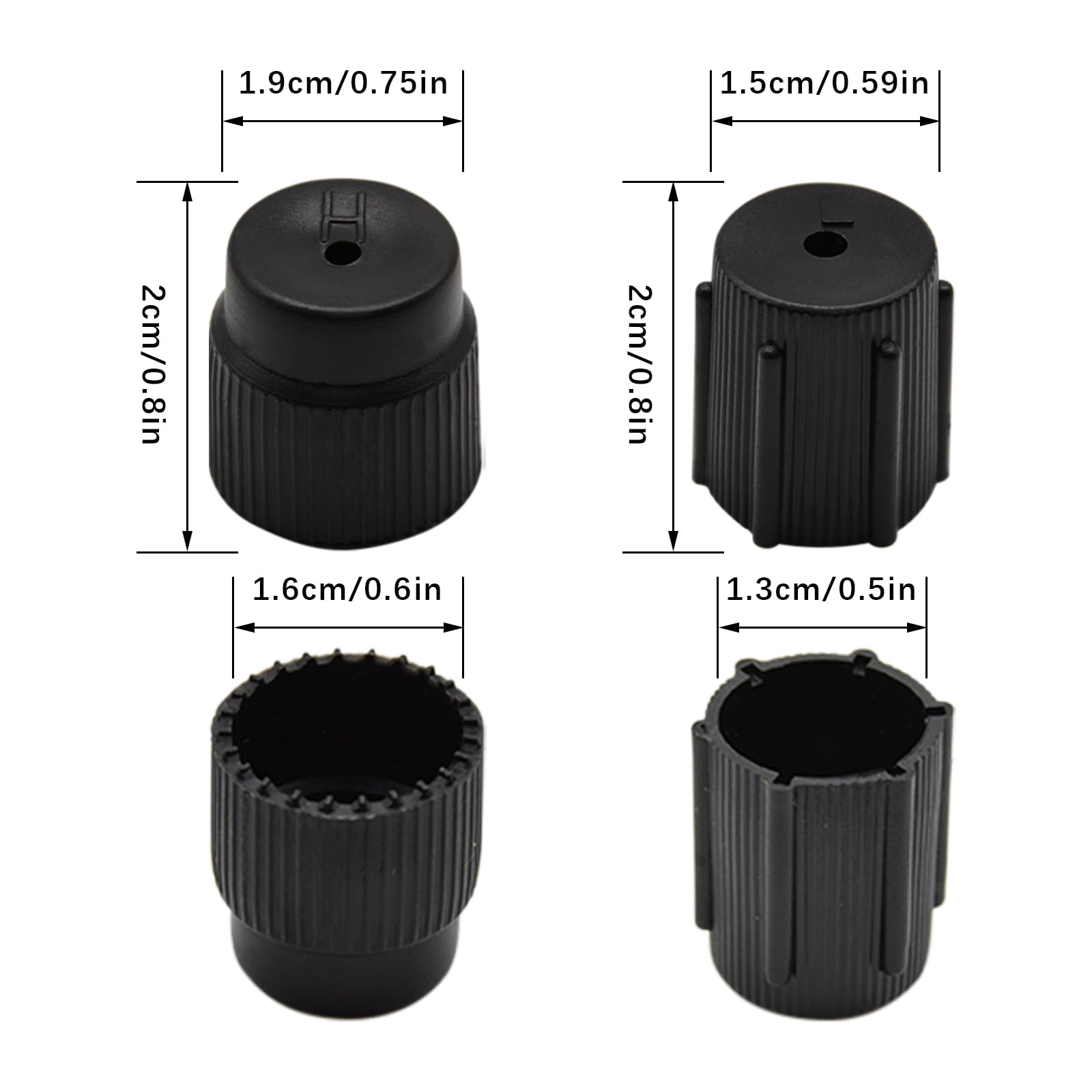 Set di 20 tappi per valvole per climatizzatori, adattatore per auto, set di tappi di ricambio con servizio R134a, sistema AC, riparazione del condizionatore d'aria (13 mm/16 mm)