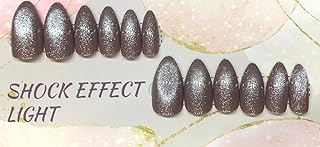 مراة اظافر بالضغط - 12 قطعة متوسطة الطول معدنية - مثالية للحفلات، تأتي مع ورقة وجه مزدوجة - N03