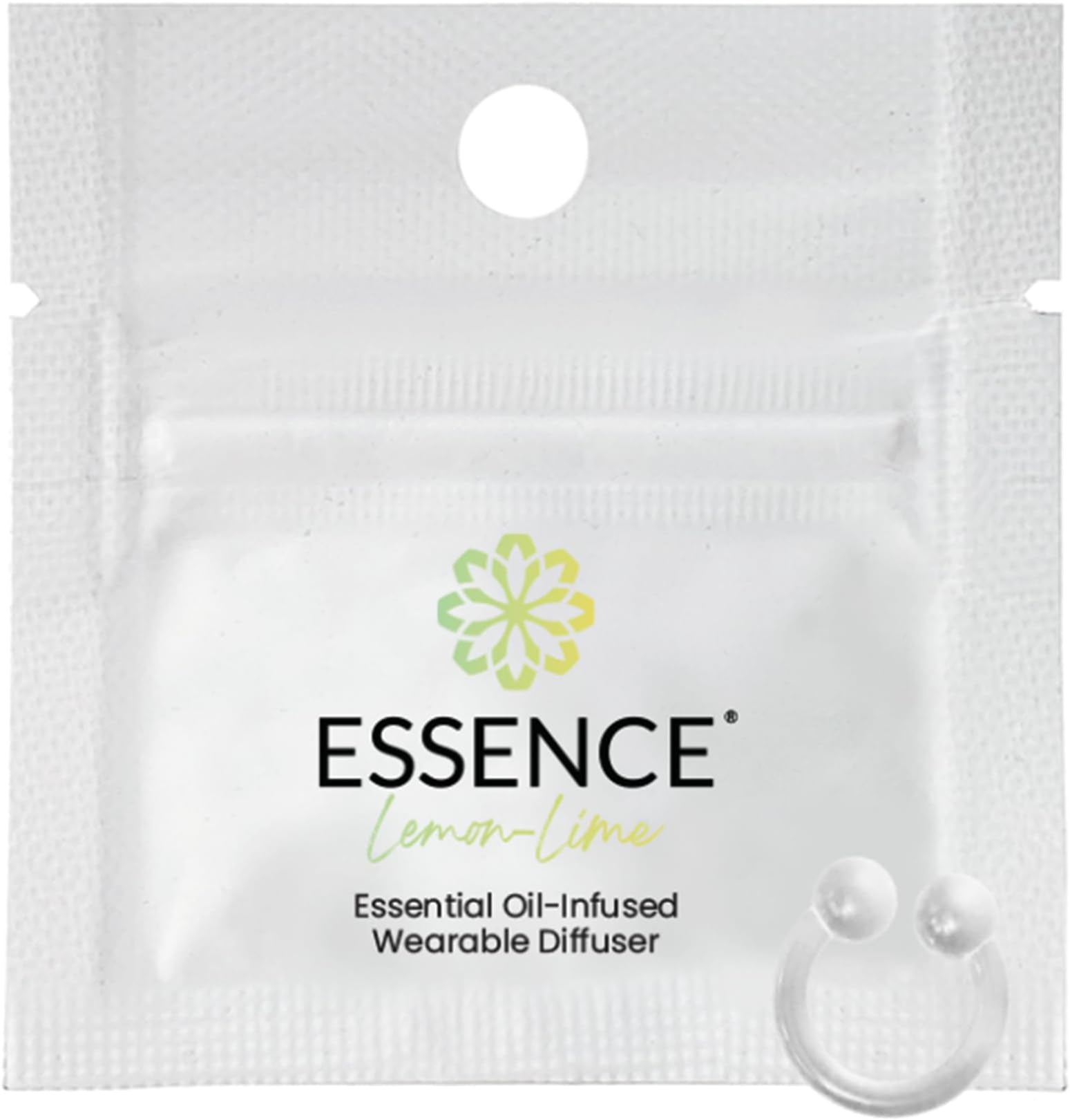 Essence Wearable Aromatherapy Nasal Diffuser – Lemon-Lime Essential Oil Nose Ring Silicone Inhaler for Stress & Mood Support - Made in USA & Travel-Friendly