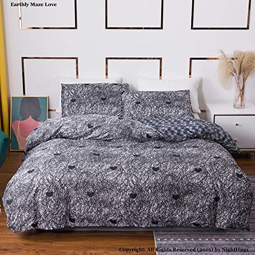 KB Tradax - Juego de funda de edredón reversible de alta calidad, disponible en 42 diseños hermosos y lujosos, algodón poliéster, Amor del laberinto terrenal, Doublé