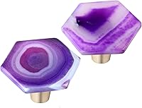 Vista 12 de Rockcloud Cajón de perilla de ágata con tornillos, mango hexagonal de ágata morada para armario, armario, accesorios de herraje, decoración