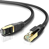 Vista 12 de HiiPeak Cable Ethernet Cat8 de 6 pies, para interiores y exteriores, alta velocidad, 26 AWG, cable LAN de red Cat8 de 2000 Mhz, 40 Gbps con conector