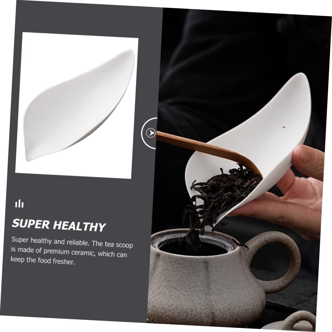 Cabilock Loose Tea Scoop Ceramic Tea Shovel for Precise Measurement Restaurants and Home Use Powder Sugar and Spices