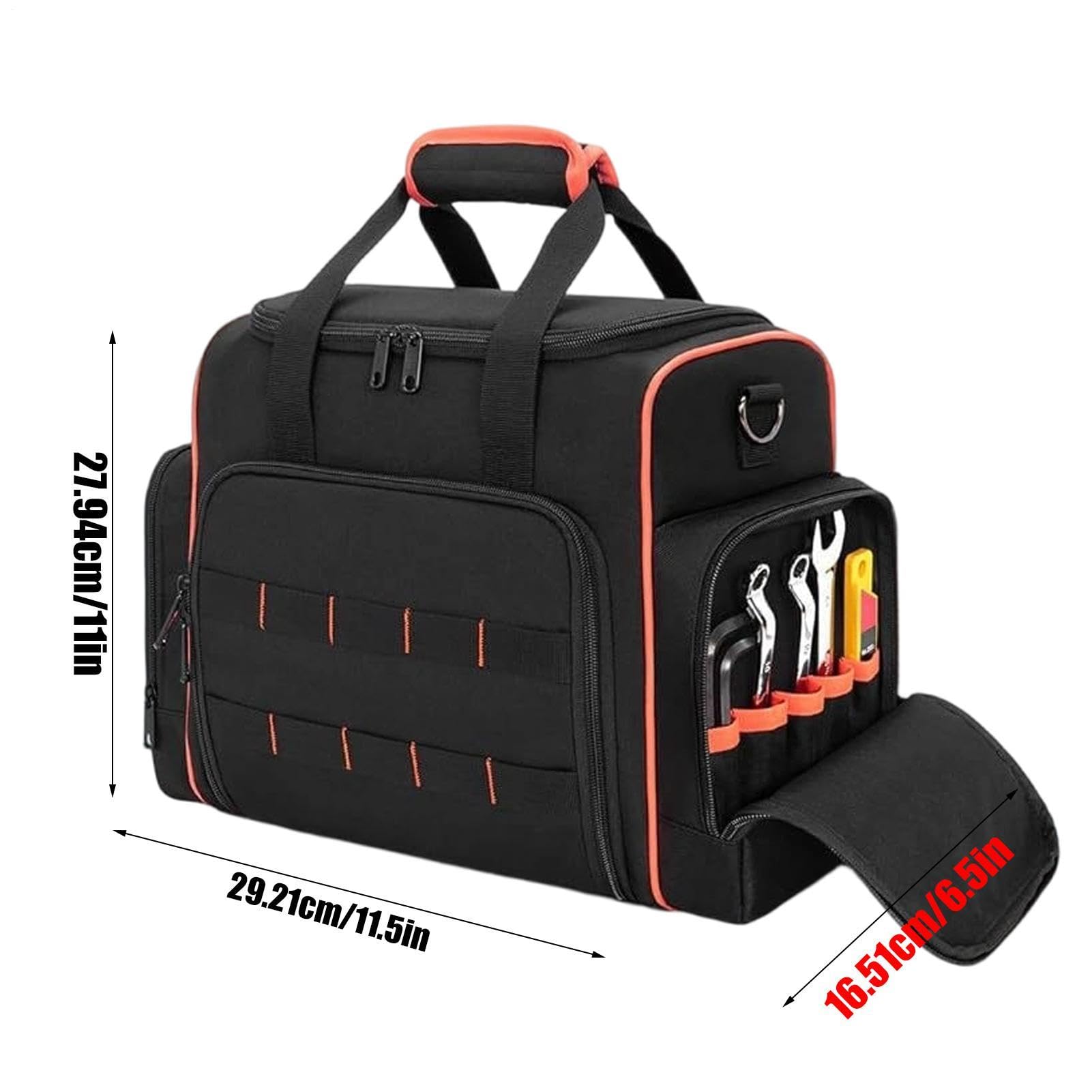 Borsa Portautensili Robusta Portaoggetti Multi-Tasche con Tracolla | Borsa Portattrezzi Per Pinze Chiavi Punte Trapano Riparazioni Idraulici Elettricisti Carpentieri