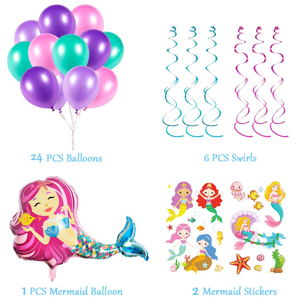 Mermaid Birthday Decorations, Little Mermaid Party Decorations, mermaid