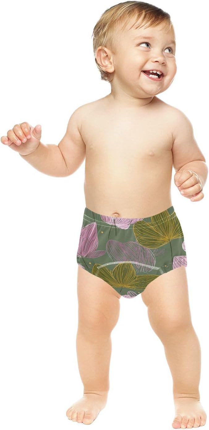Baby Girls Potty Training Undies Reusable Floral Lilac Pink Olive Green Nighttime Potty Training Pants Underwear