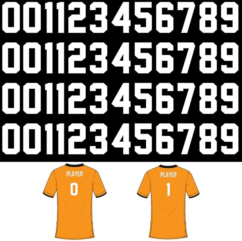 48 Pieces 5 Inch Iron on Transfers Numbers T-Shirt Heat Transfer 0 to 9 Jersey Number for Sports T-Shirt Jersey (White, 5 Inch)