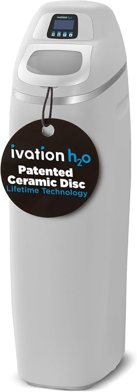 Ivation H2O 40,000 Grain, sistema suavizante de agua, suavizador de agua, con discos de cerámica patentados, regeneración automática de agua blanda para toda la casa reduce el magnesio y los minerales duros y mejora la calidad del agua