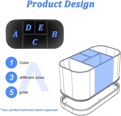 Miniatura 2 de Soporte negro para cepillo de dientes para baño organizador de pasta de dientes cajas de almacenamiento de silicona soporte de cepillo de dientes