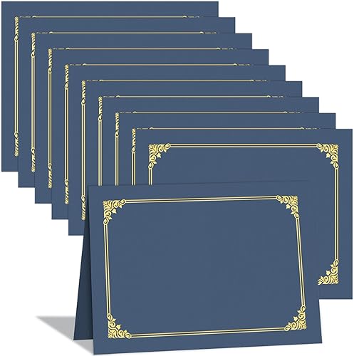 Vista 13 de HAUTOCO 30 piezas de soportes para certificados, carpetas para diplomas negras con borde de lámina dorada para documentos de tamaño carta 8.5x11
