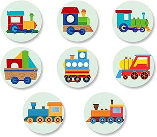 Steam Train Labels Stickers Railroad Railway Crossing Transportation Rhyming Story Theme Decor for Boys Girls 1st Birthday Party Baby Shower Photography Decorations Supplies 240 PCS Photo Booth Props
