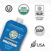 Vista 3 de Sunwarrior Proteína vegana en polvo con BCAA Proteína orgánica de semillas de cáñamo sin gluten, sin OMG, sin lácteos, soja sin azúcar, baja