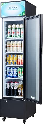 BODEGA BODEGACOOLER Commercial Drink Fridge with Glass Door, Tall Beverage