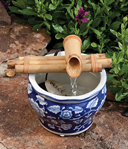 tabletop bamboo water fountain - Bamboo Accents Water Fountain for Yard, Indoor/Outdoor Fountain, 7” Wide Three-Arm Style Base, Smooth Split-Resistant Bamboo to Create Your Own Zen Fountain (Container Not Included)…