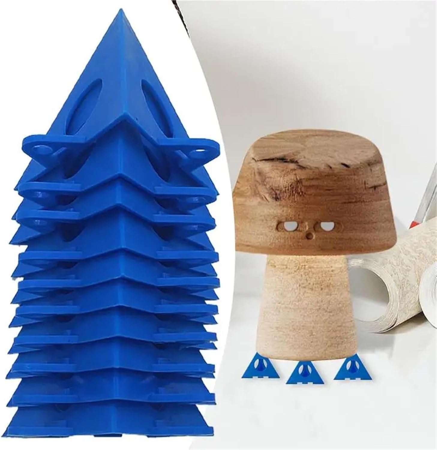 100 Pcs Mini Pyramid Support Stands - Reusable Woodworking & Paint Drying Racks