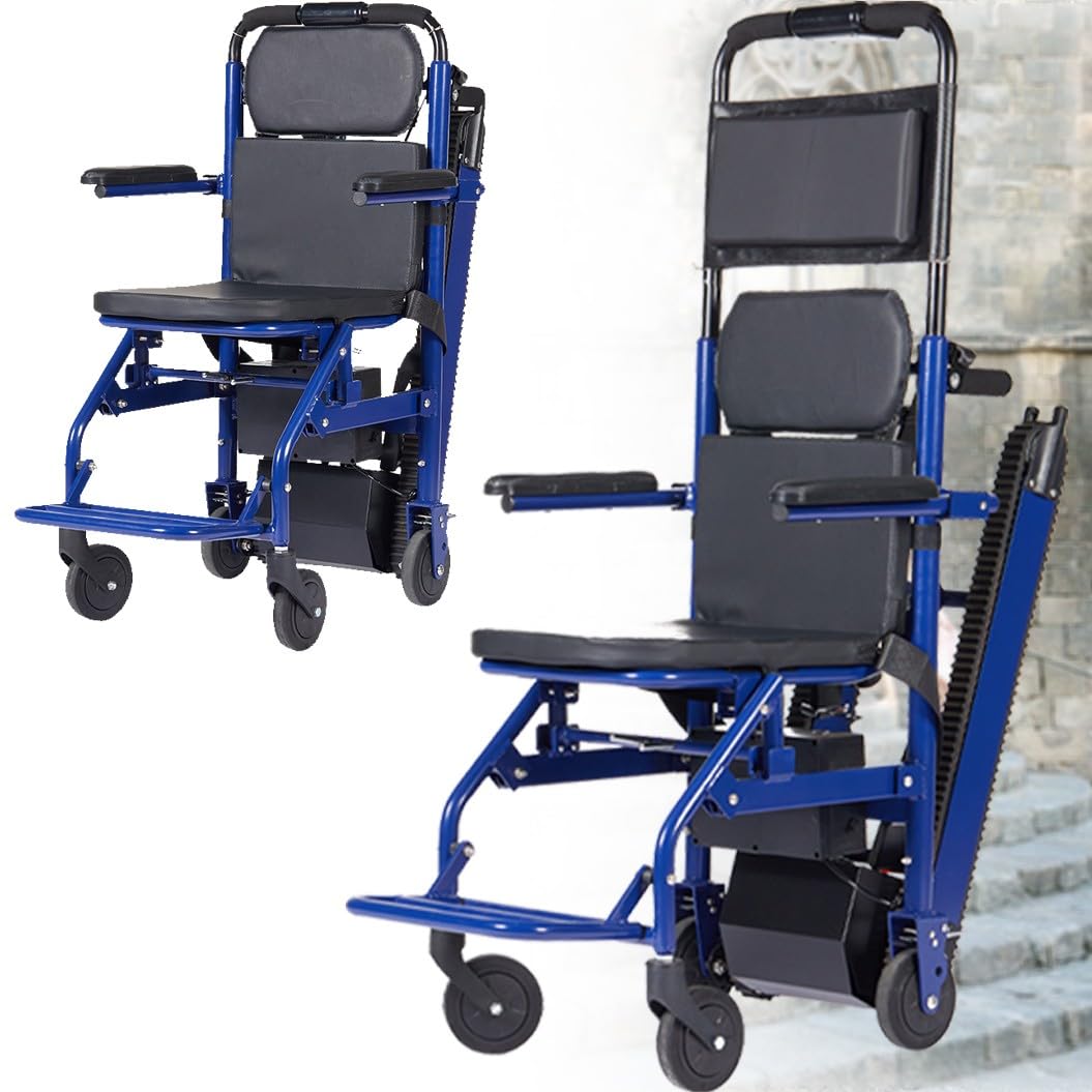 HZWJD Elevadores Eléctricos Para Escaleras,Salvaescaleras Para Personas Mayores,Salvaescaleras Portátil,Silla De Ruedas Para Subir Escaleras Con Orugas,Batería De Litio De 13 Ah A