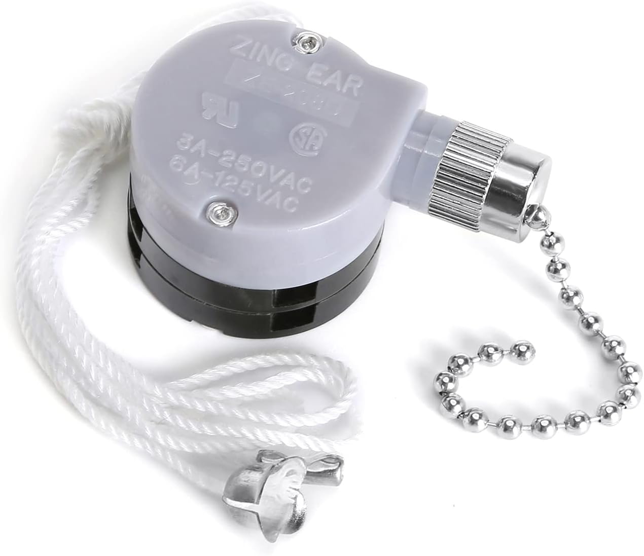 Ceiling Fan Switch Zing Ear ZE-208D 3 Speed 5-8 Wire Pull Chain Switch ...