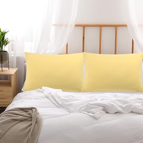 Miniatura 2 de uxcell Paquete de 2 fundas de almohada de microfibra suave serie 1800 con cremallera estándar (20 x 26 pulgadas), color dorado